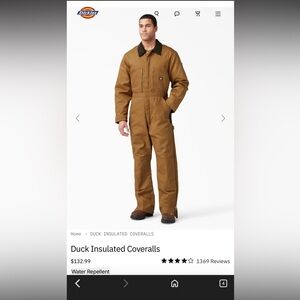 Dickie’s water repellent insulated coverall XL tall